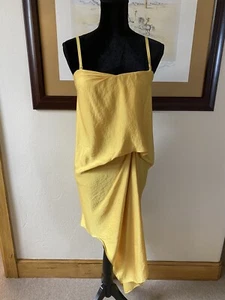 Max Azria Atemberaubendes Runway Collection Senf High Low Kleid Größe Small US 4 - Bild 1 von 11