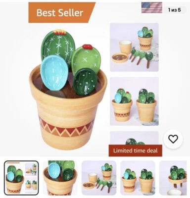 Reusable Measuring Cup Cactus Shape Measuring Tools  Baking - Image 1 of 4