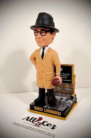 2021 GREEN BAY PACKERS VINCE LOMBARDI "CHALK BOARD" BOBBLEHEAD FOCO *NO BOX* Cover