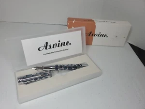 Asvine V169 Skeleton Vacuum Filler Fountain Pen Clear blue Acrylic silver Trim - Picture 1 of 4