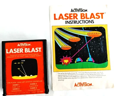 Vintage 1981 Activision Laser Blast for Atari 2600 With Instructions #17246 - Image 1 of 4
