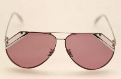 Gafas de sol Alexander McQueen Edge AM0092S 002 plateadas/rosa piloto 65 mm (#261) Foto 1 de 4