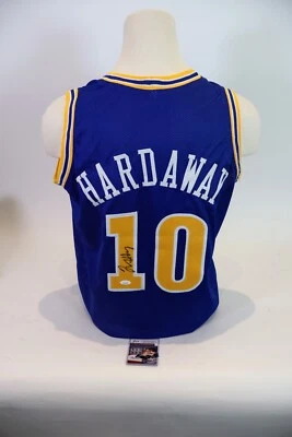 Tim Hardaway Autographed Custom Golden State Warriors Jersey JSA COA - Image 1 of 2