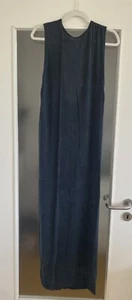 H&M Premium Cupro Seide Maxi Kleid Jersey Dunkelblau Gr.36/S Rückenausschnitt - Bild 1 von 5