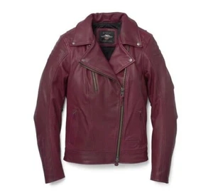 CHAQUETA DE CUERO HARLEY-DAVIDSON MUJER BISEL CUELLO MOTERO CE 97007-22EW XL - Imagen 1 de 4