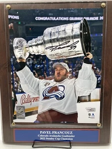 Pavel Francouz autographed Stanley Cup Champ 8x10" Photo deluxe plaque FANATICS - Picture 1 of 4