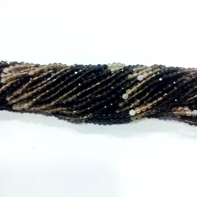 Natural Smoky Quartz Gemstone Faceted Shape Faceted Rondelle Beads Smoky  beads - Image 1 of 4