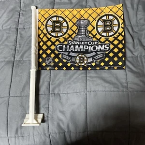 Boston Bruins 2011 Stanley Cup Champions car truck window flag 11 X 14 - Picture 1 of 3