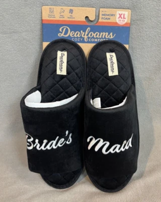 Zapatillas Dearfoams Mujer Espuma con Memoria Novias Mucama Deslizables Negras Grande (11-12) Nuevo con etiquetas Foto 1 de 4