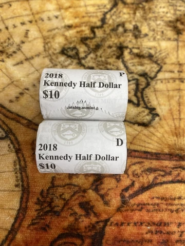 2018 Us Mint P And D Half Dollar Roll Cover