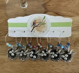 Vogelnest Wein Charms, Weingeschenk, Vogelliebhaber, Vogelnest 🥂 🪺🍷 - Bild 1 von 16