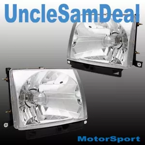 FOR TOYOTA TACOMA EURO CLEAR LENS CHROME HEADLIGHTS PAIR+ LIGHT BULBS DIRECT FIT - Foto 1 di 2