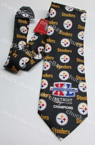 STEELERS Super Bowl XL Ralph Marlin ™ Polyester OR Silk Necktie NEW w Tag - Picture 1 of 10