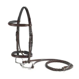 Brida de cazador Vespucci lisa elevada con riendas - mazorca o completa/caballo - Imagen 1 de 1