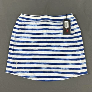RLX Golf Skort Ralph Lauren Womens Striped XS White Blue Polyester NWT MSRP $148 - Picture 1 of 7