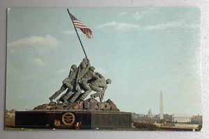 1960s Vintage Mirro- Krome Post Card Of iWork Jim’s Statue Marine War Memorial - Picture 1 of 2