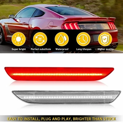 Luces LED rojas para guardabarros trasero Ford Mustang 2015 2016-2022 Foto 1 de 4