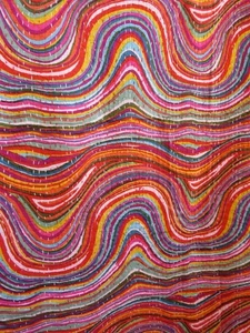 Indian Rambow Lining Print Kantha Quilt Queen Cotton Blanket Vintage Bedspread - Picture 1 of 5
