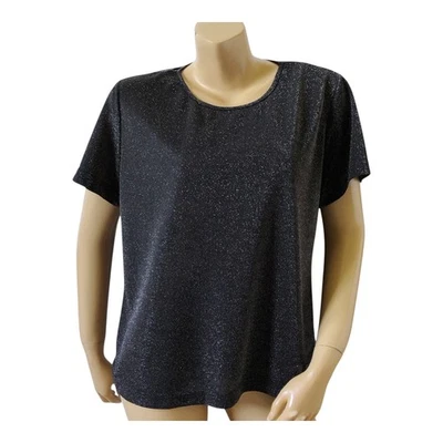 Camisa Top CALIFORNIA CONCEPTS Mujer Talla Grande Vintage Negra Plateada Metálica Foto 1 de 4