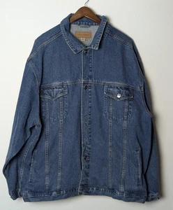 Port Authority Denim Jacket 4XL USA Eagle Flags Embroidered Biker Motorcycle - Picture 1 of 6