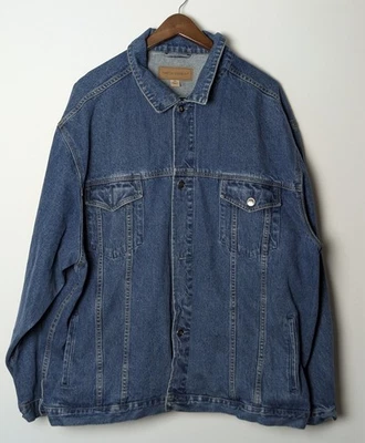 Port Authority Denim Jacket 4XL USA Eagle Flags Embroidered Biker Motorcycle - Image 1 of 4