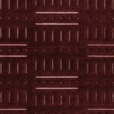 4.875 yards Pollack Brussels Aubergine Geometric Cut Velvet Upholstery Fabric - Image 1 of 4