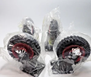 4 POWERTEC Wheel Casters 2 Swivel 2 Ridged Knobby Thread Heavy Duty  6-1/4" - Picture 1 of 7