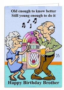 personalised Birthday card Funny Rock n Roll dance mum dad sister brother friend - Picture 1 of 6