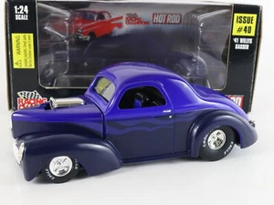 1941 Willys Gasser Issue #57 Blue Hot Rod Racing Champions 1:24 Model Car - Picture 1 of 4