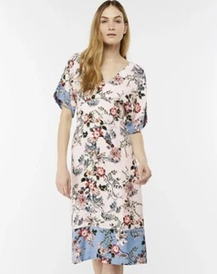 Pretty Monsoon Kimono Ivory Blue Size 22 Floral Summer Dress... - Picture 1 of 15