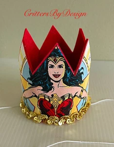 Wonder Woman Birthday Crown Headband Character Party Accessories “Handmade” - Picture 1 of 2