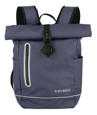 travelite Basics Roll-Up Backpack Plane Rucksack Tasche Marine Blau - Bild 1 von 4