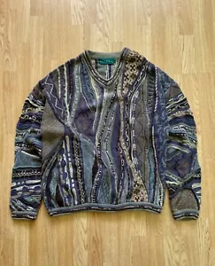 Suéter Texturizado Tundra Para Hombre Grande 3D Elevado Años 90 Estilo Coogi Biggie Cosby Talla:L - Imagen 1 de 10