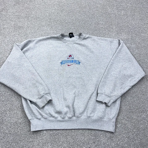Vintage Colorado Avalanche Sweatshirt Men Large Gray Nike Team Center Swoosh Y2K Cover