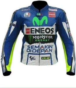 YAMAHA ENEOS Giubbotto Moto in Pelle Da Corsa Giacca in Pelle da Motociclista 56 - Picture 1 of 3