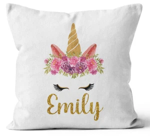 Cojín Impreso Diseño Unicornio Regalo Cumpleaños Personalizado Cualquier Nombre 3 - Imagen 1 de 4