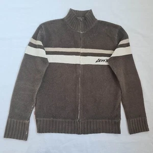 Suéter Levis Para Hombres 100% Lana de Cordero Cremallera Completa Talla XL Jersey Cuello Alto Marrón - Imagen 1 de 24