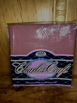 Charles Craft Cross Stitch Cotton Fabric 14 Count, Cameo Rose, 12" x 18", NIP - Image 1 of 2