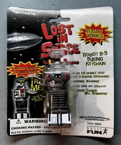 "LOST in SPACE" ROBOT B-9 TALKING TOY KEYCHAIN (1997) WORKS, NEEDS BATTERIES* - Picture 1 of 2