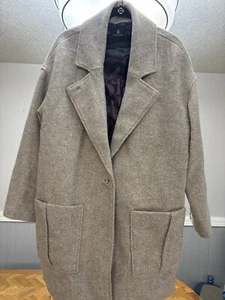 Impresionante abrigo Volcom gris jaspeado largo para mujer forrado en L "True To This" usado en excelente estado - Imagen 1 de 13