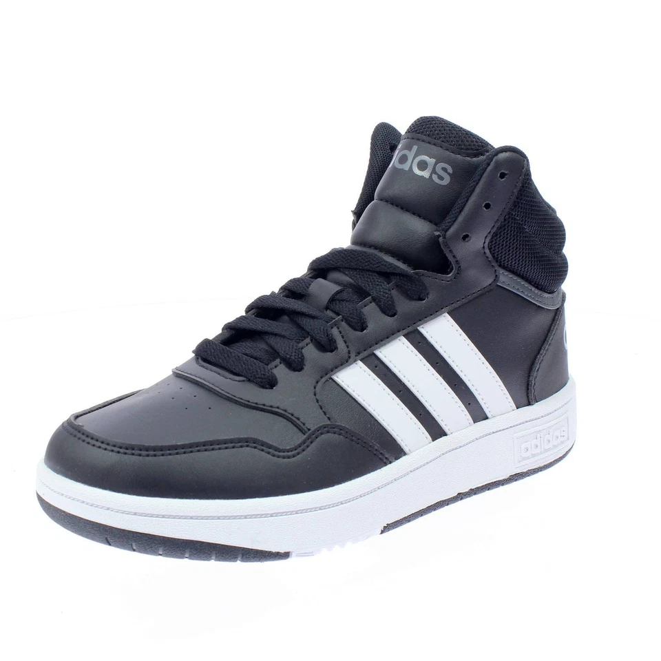 Adidas Hoops 3.0 Mid K Nero - Taglia 40 6.5 US 24.6cm Scarpe Ragazzo Junior