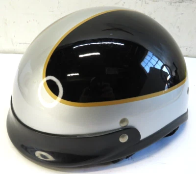 Custom U-67A Motorcycle Half Helmet Silver / Black / Gold Size: XXL 63-64 cm. - Image 1 of 4