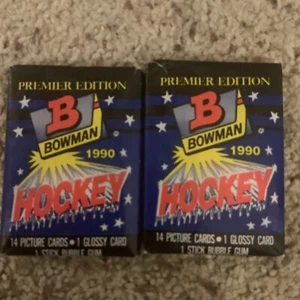 1990-91 Bowman Hockey Lot of 2 Sealed Unopened Packs Gretzky Lemieux - - Picture 1 of 2