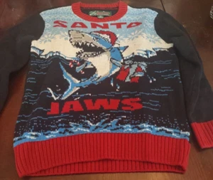 Santa Jaws Ugly Christmas Sweater Boys Size XS 5-Brand New-SHIPS N 24 HOURS - Picture 1 of 6