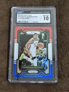 2023-24 PRIZM RED WHITE BLUE CGC 10 GIANNIS ANTETOKOUNMPO BUCKS - Picture 1 of 1