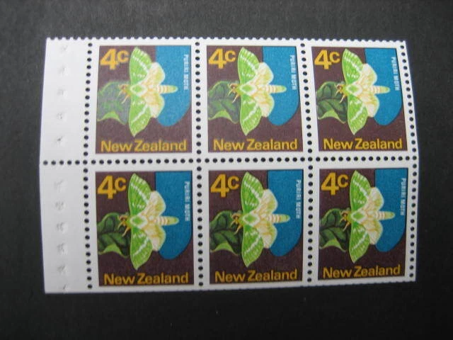 NEW ZEALAND NHM BOOKLET PANE-1971 4c WMK SIDEWAYS INVERTED SG 919b - Image 1 of 1
