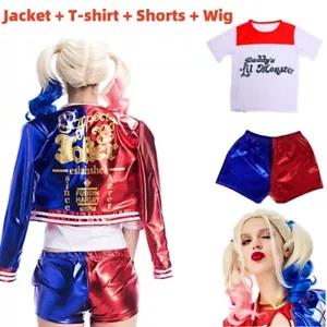 Halloween Harley Quinn Suicide Squad Costume Cosplay Fancy Dress Xmas - Picture 1 of 13