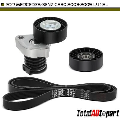 3Pcs Serpentine Belt Drive Component Kit for Mercedes-Benz C230 2003-2005 1.8L - Image 1 of 4