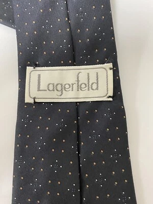 KARL LAGERFELD 100% Silk Men's Luxury Tie Abstract Pattern - 3" Vintage 90’s Foto 1 de 4