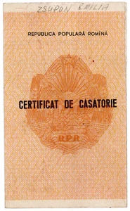 Romania, 1961, Vintage Marriage Certificate - RPR - Picture 1 of 3